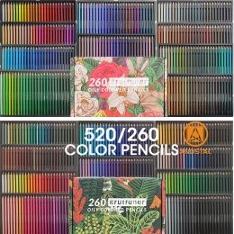 Crayons et ststal brutfuner 520 couleurs crayons colorés dessin de dessin coloriant ensemble crayon 260 pour artiste coloriage sketch art fournitures