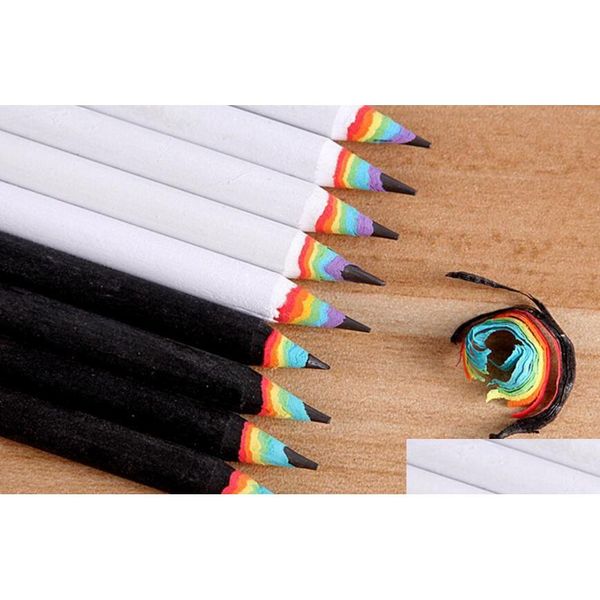 Crayons Arino Arcobaleno Di Legno 2B Hb Matite Kawaii Gradiente Studente Cilindrica Matita Per I Bambini Il Regalo Forniture Scolast Dhv2P