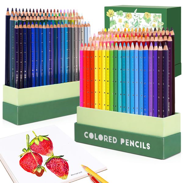 Crayons Arrtx Artist 126 Ensemble de crayons de couleur avec boîte d'insertion verticale de protection Organisateur de mines souples de qualité supérieure Couleur vive pour dessin 230420
