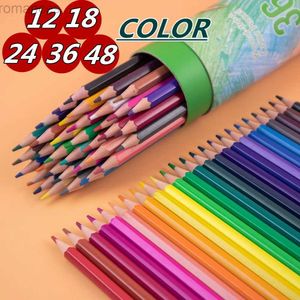 Crayons beaux seau 48 couleur crayon set enfant cavai papeterie colorée crayon enfant peinture de fournitures d'art d240510