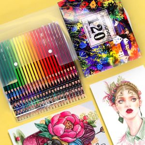 Crayons brutfuner 120 couleurs huile d'huile crayons de couleur professionnelle crayons aquarelle crayons à dessin ensemble de crayons pour les fournitures d'art scolaire