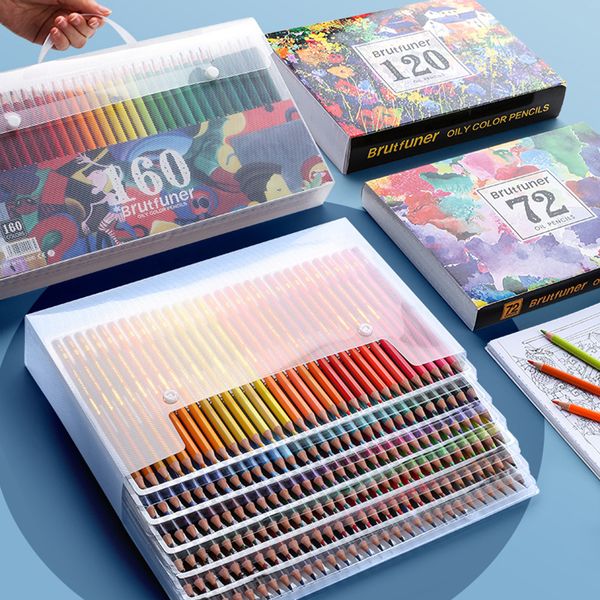 Crayons Brutfuner 1272180260 Crayons de couleur à l'huile Crayons de dessin professionnels Mines de couleur pour l'école Kid Sketch Pencil Art Supplies 230614