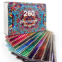 Potloden Brutfuner 260 Kleur Professionele Hout Kleurpotloden set Tekening Schets olie Lapis De Cor Voor School Tekenen Schets Art Supplies 230614