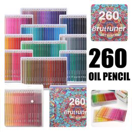 Crayons Brutfuner 260 couleurs professionnel bois crayons de couleur à l'huile ensemble artiste peinture croquis crayon de couleur pour fournitures d'art scolaire 230614