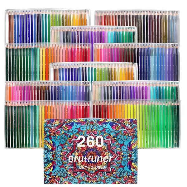 Crayons Brutfuner 4872120150160180Colors Crayons Professionnel Huile Bois Doux Crayon Aquarelle Pour L'école Dessiner Croquis Art Fournitures 230616