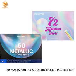 Potloden Brutfuner 72 Macaron 50 Metallic Color Pencil Set Zachte houten tekening Kleurpotloden voor kinderschool Art Supplies andstal 230420