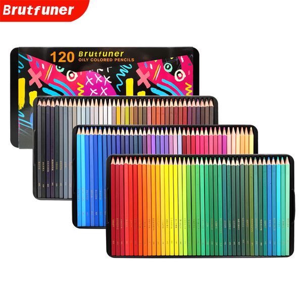 Crayons Brutfuner 72120Colors Crayons De Couleur Grasse Carré À La Mode Pastel Couleur Crayon Pour Dessin Croquis Artiste Étudiants Tin Box 230614