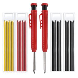 Crayons crayons de charpentier avec des aiguiers ensembles marqueurs de menuiserie long nez de profond trou de profondeur crayons adaptés aux architectes