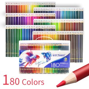 Crayons Chenyu 48/180 Huile professionnelle Couleur de couleur Set aquarelle dessin crayons colorés en bois