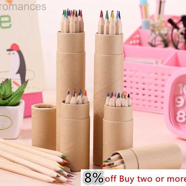 Crayons enfants 12 couleurs crayons crayon ensemble mignon de peinture coréenne outil d'art illustration de couleur professionnelle.