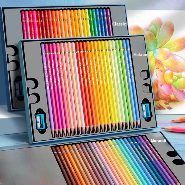 Crayons colorés crayons ensemble en boîte à base d'huile douce morandi peinture professionnelle art couleur peinture pinceau 24/36/48 couleurs
