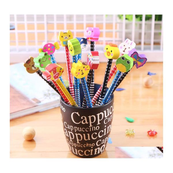 Crayons Creative Mignon Animal Gomme Enfants Apprentissage Fournitures Kawaii Papeterie Crayon Avec Enfants Peinture Graffiti Outil Étude Writi Dhhi7