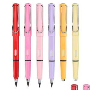 Crayons Écriture Créative Crayon Sans Encre Nouveauté Hb Eternal Sketch Ding Fournitures Scolaires Papeterie 14Cm Drop Delivery Office Business Dhivj