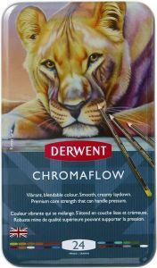 Crayons Derwent Couleur Crayon Chromaflow Series 24Color Set 2305857 24 Colours Coloriage d'artiste Sketch Art Art Pigments Rich Pigments