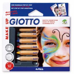 Crayons italie giotto 6 couleurs enfants naturels face corps mark up pastel crayon de fête maquillage peinture crayon dessin école pour enfants