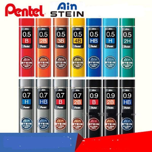 Crayons japon pentil crayons mécaniques plombent Stein Antilead Autilead Craying Leads 0,3 / 0,5 / 0,7 / 0,9 10pcs / lot