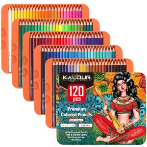Crayons kalour 120 pcs crayons colorés à l'huile Set Soft Wood Drawing Sketch Couleurs Crayon Crayon Boîte à école Adultes ART PRIPS PRIPALES