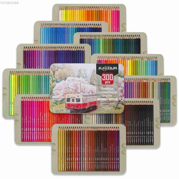 Crayons kalour 300 coloré de luxe en fer huile colorée colored crayon dessin drawing anniversaire cadeau d240510