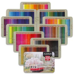 Crayons kalour 50/72/180/240/300 pcs crayons de couleur huile ensemble crayon couleur de dessin professionnel pour artiste coloriage sketch art fournitures