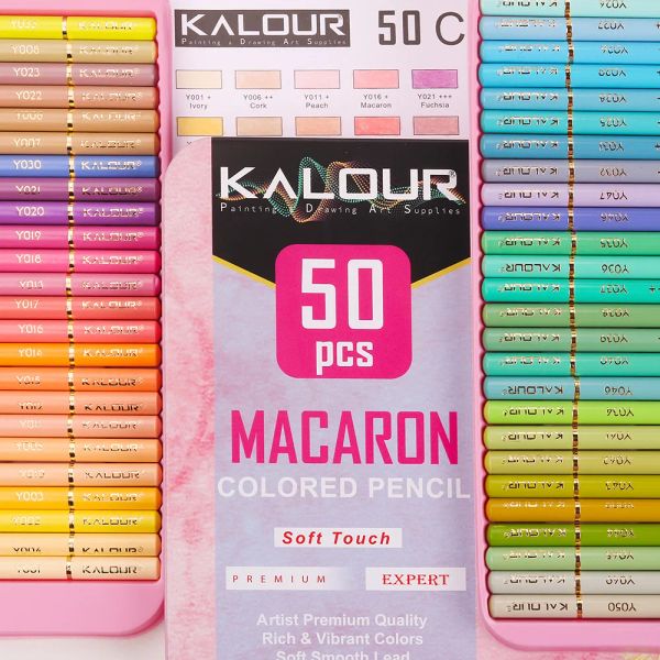 Crayons kalour 50 couleurs crayons de couleur macaron coque en fer colore coloriage crayons pastel dessin en bois esquisse kid