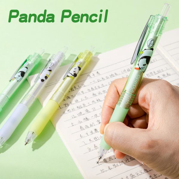 Lápices Kawaii 0.5 mm Pipicador de goma suave Avista de mano de goma suave Gravedad Centro bajo no fácil de romper el lápiz automático Panda Lindo