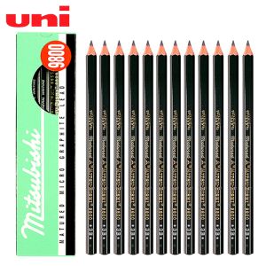Potloden mitsubishi potlood 12 Single 9800 Sketch Pencil Art Special 2b8b Professional Charcoal HB borstel zeshoekige staaf schrijven zwarte lead