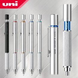 Lápices originales japón uni lápiz mecánica tubo de cambio de tubo de metal laspicina de metal 0.3/0.4/0.5/0.7/0.9 mm Dibujo profesional de escritura