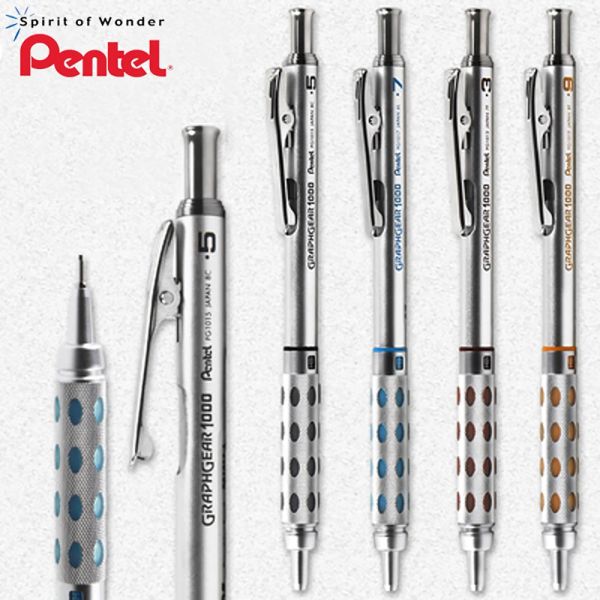 Crayons Pentel mécanique crayon dessin esquisse PG1015 0,3 / 0,5 / 0,7 / 0,9 accessoires de bureau papeterie un crayon plus 2 boîtes de recharges