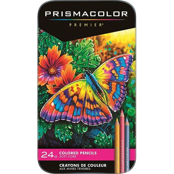 Crayons Prismacolor Premier Premier Professional Colord Crayons, Soft Core, 24 pack Drawing Crayet pour les artistes débutants et expérimentés