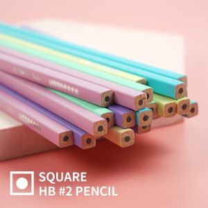 Crayons en forme de carré Série pastel séries en bois HB n ° 2 crayon pour l'école et le bureau en plastique adapté