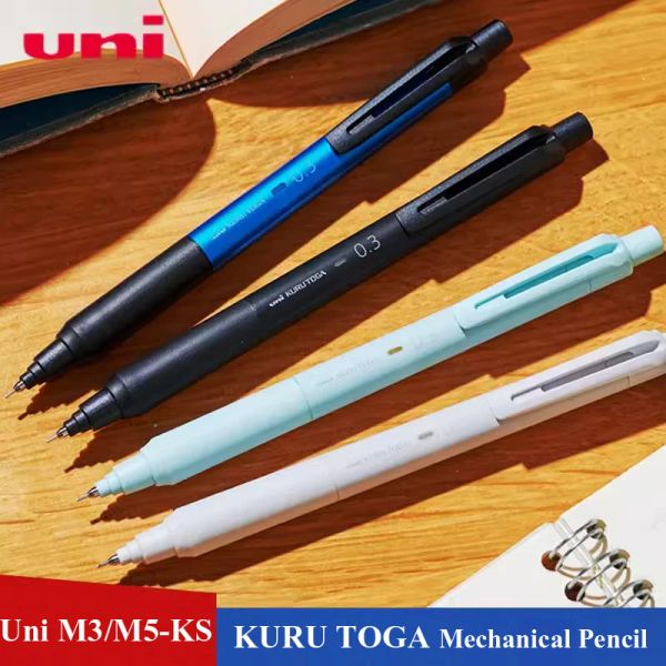 Lápices UNI Mecánico M3/5KS Tecnología negra actualizada Kuru Toga Lead Core Self Rotación 0.3/0.5 mm Dibujo de escritura de estudiantes
