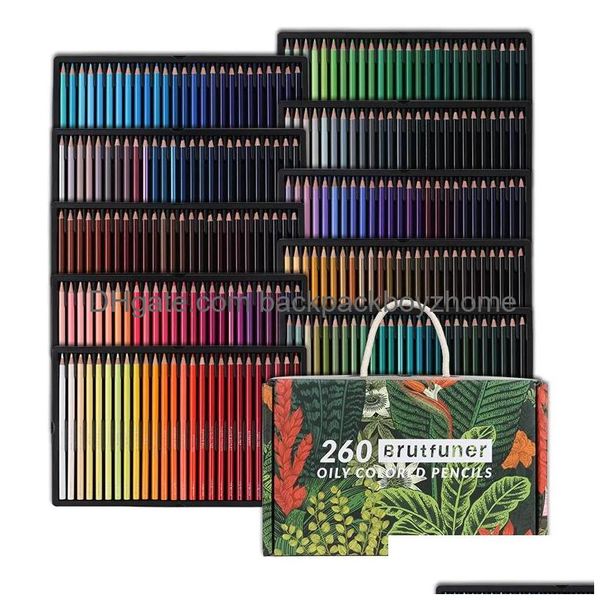 Crayons en gros Andstal 520260 Crayon de couleur à base d'huile Fournitures d'art de couleur professionnelles pour l'artiste scolaire Ding Coffret cadeau Brutfuner Dr Dhd1J