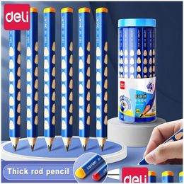 Crayons en gros deli épais crayon à canne au gras triangle hb / 2b enfant en bois peinture de la posture de la posture de la posture de papeterie dhgdi dhgdi