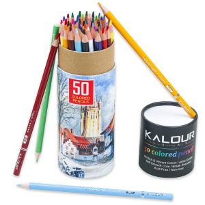 Crayons xysoo 50colors en bois professionnel crayons colorés à noyau doux régler des croquis de dessin à l'huile pour les débutants