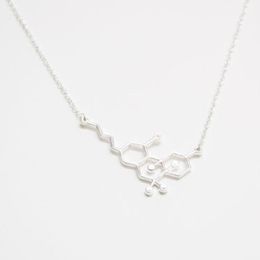 Pendant 10pcs or sier sier simple molécule structure moléculaire Hormone Element collier science Colliers dopamine jhey9 vxbzf2477