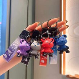 Pendant boy girl couleur changage ours mignon animal keychain design cadeau animal cadeau