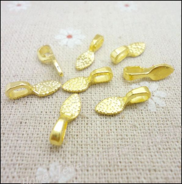 Pendants Clips Pendants fermères 300pcs Gold Color Tone Glue on Bail Leaf Tags Constructions de bijoux Diy Jewely 155 mm JC8833768