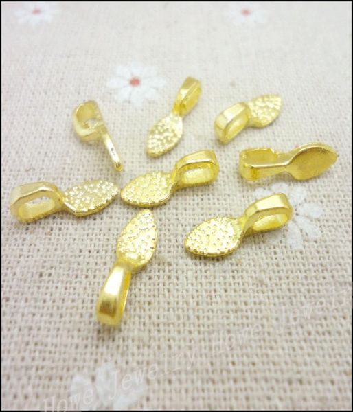 Pendants Clips Pendants fermères 300pcs Gold Color Tone Glue on Bail Leaf Tags Rouvoises Diy Jewely 155 mm JC3641502