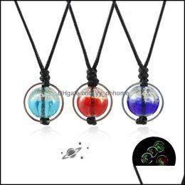 Hanger juwelier kettingen 1 st essentiële olie bal hangers lampwork glas ketting lichtgevend in donker per fles voor dames dalen delive