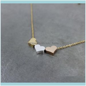 Pendentif bijouterie colliers en minimalisme coeur pour les femmes de la chaîne en acier inoxydable pendentifs pendents soeurs dons collier femme drop épicerie