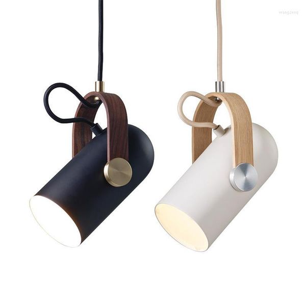 Lampes suspendues 1 pièces projecteur LED E27 lumière de porche pour magasin de vêtements chambre nordique lampe suspendue bureau moderne simple barre café photo