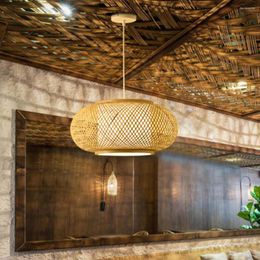 Hanglampen 1 set led kroonluchter retro-stijl hoge helderheid plafond licht decoratief hol uit holle ontwerp handgeweven rattan