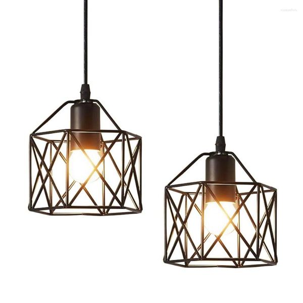 Lámparas colgantes 2 piezas de hierro forjado simple estilo nórdico personalidad creativa araña tienda de ropa Bar Café Decoración