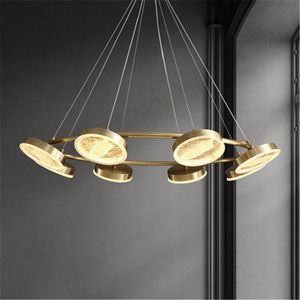 Lámparas colgantes, producto 2021, candelabro de cobre para sala de estar, poste, arte minimalista moderno, dormitorio creativo, iluminación roja neta