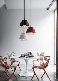 Lampes suspendues 2022 Europe Design Simple Coloré Cuisine Table à manger Salon Chevet E27 Petite lampe en verre