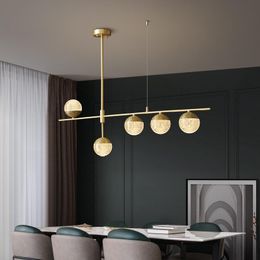 Lampes suspendues 2023 lustre en cuivre lustre nordique pour la maison salle à manger cuisine salon luxe doré LED éclairage de plafond
