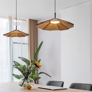 Lampes suspendues 2023 Design moderne coréen France nordique cuisine salle à manger salon chevet Restaurant LED lampe en bois massif