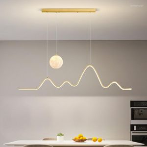 Lampes suspendues 2023 Table à manger moderne lumière LED lampe pour chambre cuisine Bar Designer ligne lustre éclairage décor
