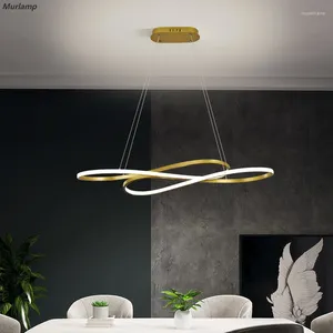 Hanglampen 2023 Moderne onregelmatige LED-kroonluchter Licht Aluminium Acryl Plafond Hanglamp Eetkamer Restaurant Ophanging