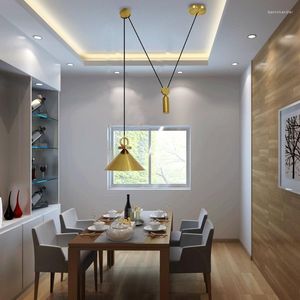 Lampes suspendues 2023 lumières modernes cuivre cuisine salle à manger suspendus intérieur salon Restaurant luminaires